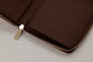 Pairre 2P passport wallet in brown/espresso full-grain leather — open interior showing PVD gold hardware - PAIRRE logo