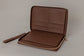 Pairre 8P passport wallet in brown leather — open interior showing eight passport slots and document sleeves